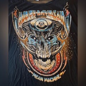 Harley-Davidson Black Tee with Vibrant Skull Design